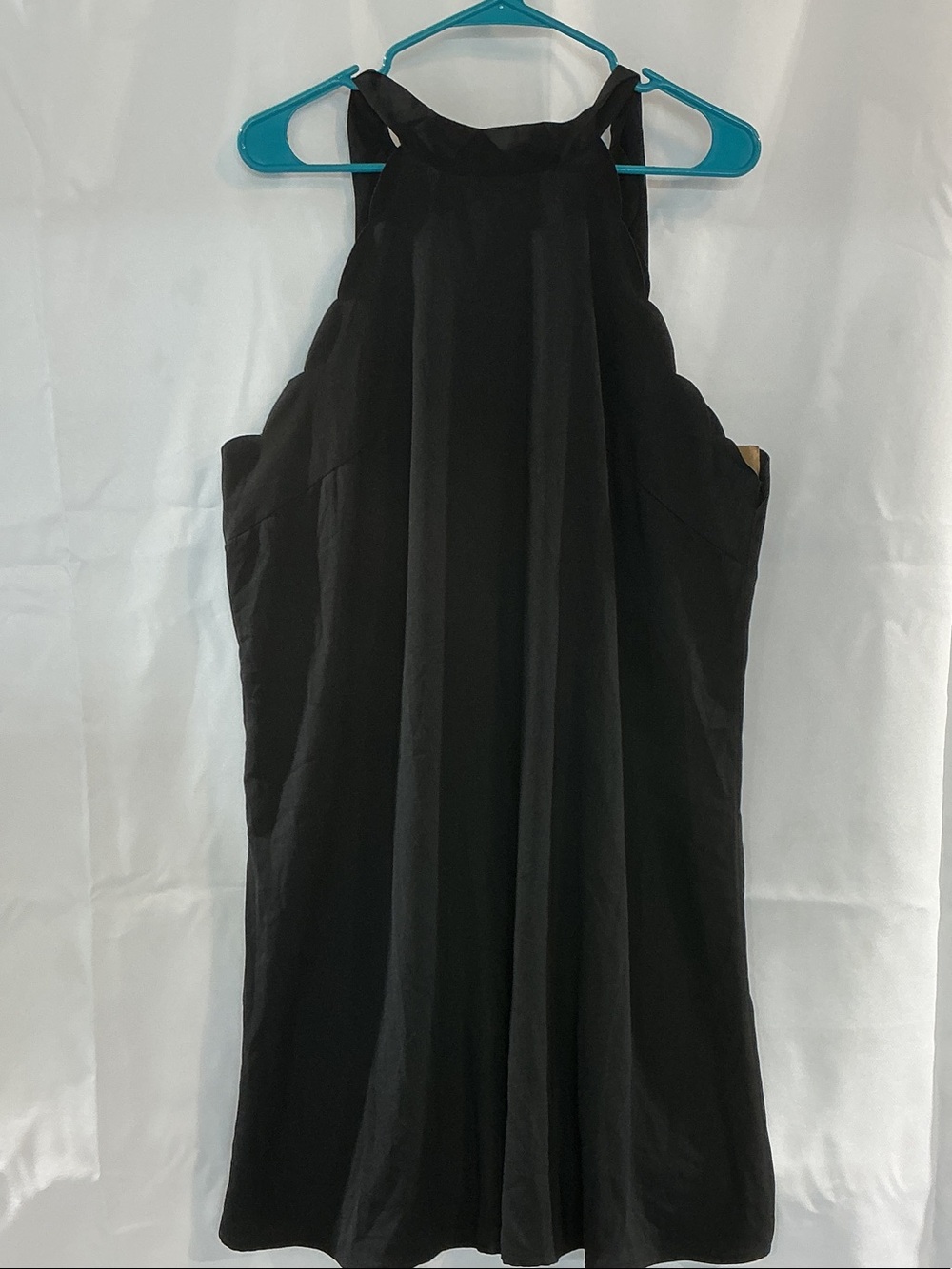 SHEIN Black High-Neck Halter Midi Dress